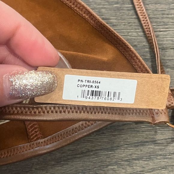 NWT Skims Strappy Triangle Bra Faux Leather - Size XS - Picture 2 of 5